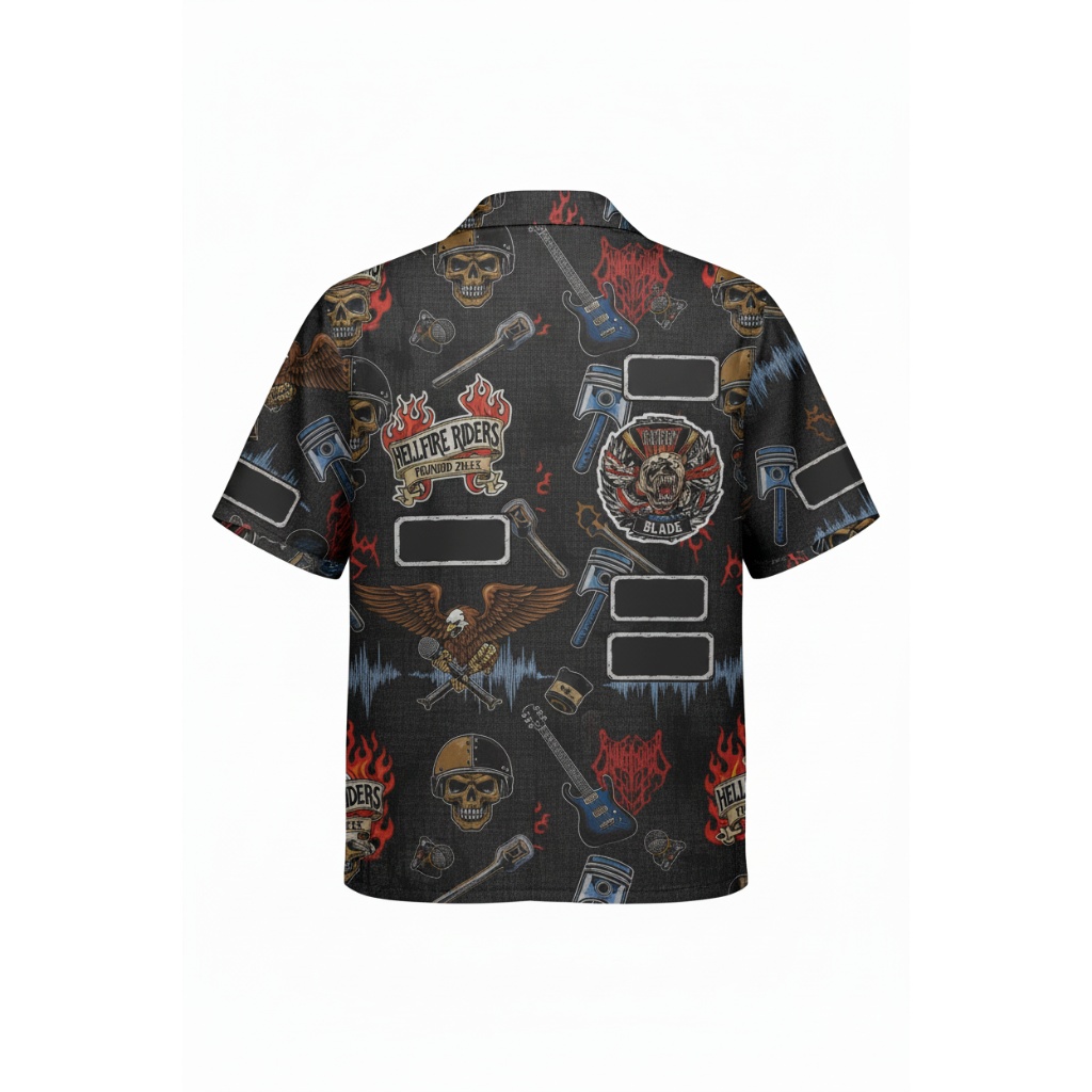 Black Hellfire Riders Motorcycle Hawaiian Shirt Men’s Style Black Hellfire Riders Motorcycle Hawaiian Shirt Men’s Style