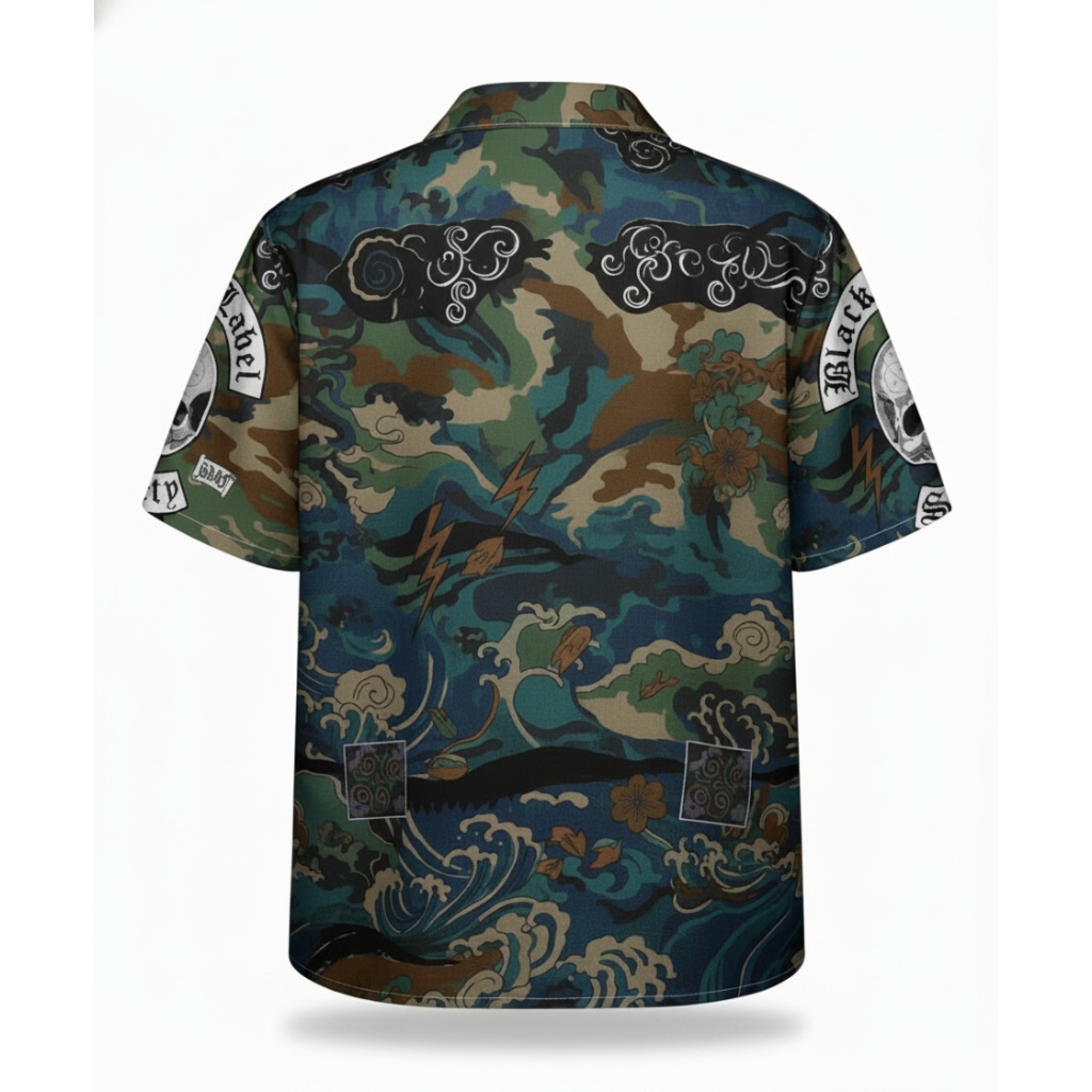 Black Label Society Skull Camo Hawaiian Shirt Metal Style Black Label Society Skull Camo Hawaiian Shirt Metal Style