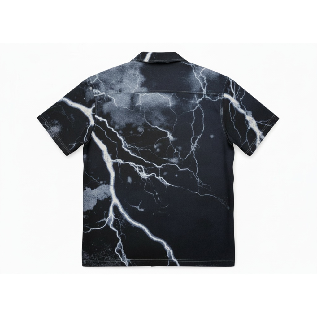Black Lightning Print Button Up Shirt Ride The Lightning Black Lightning Print Button Up Shirt Ride The Lightning
