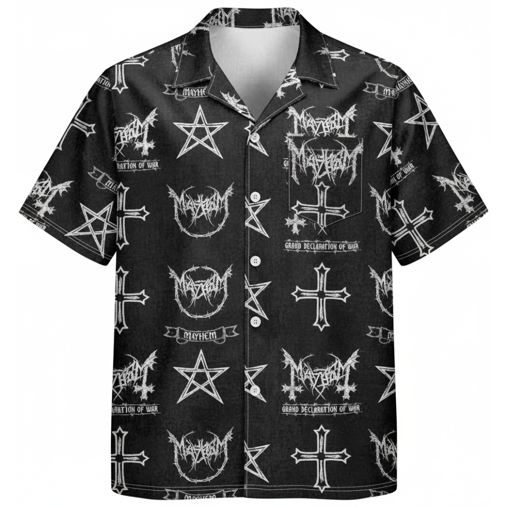 Black Mayhem Grand Declaration Of War Graphic Print Button