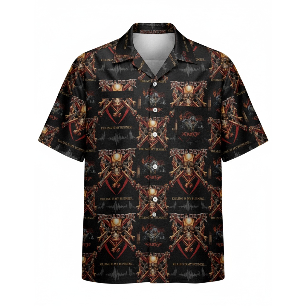 Black Megadeth Killing Is My Business Hawaiian Shirt