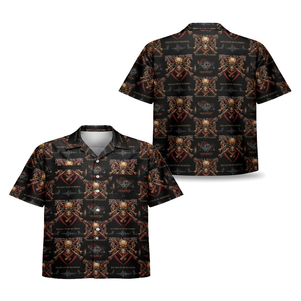 Black Megadeth Killing Is My Business Hawaiian Shirt Black Megadeth Killing Is My Business Hawaiian Shirt