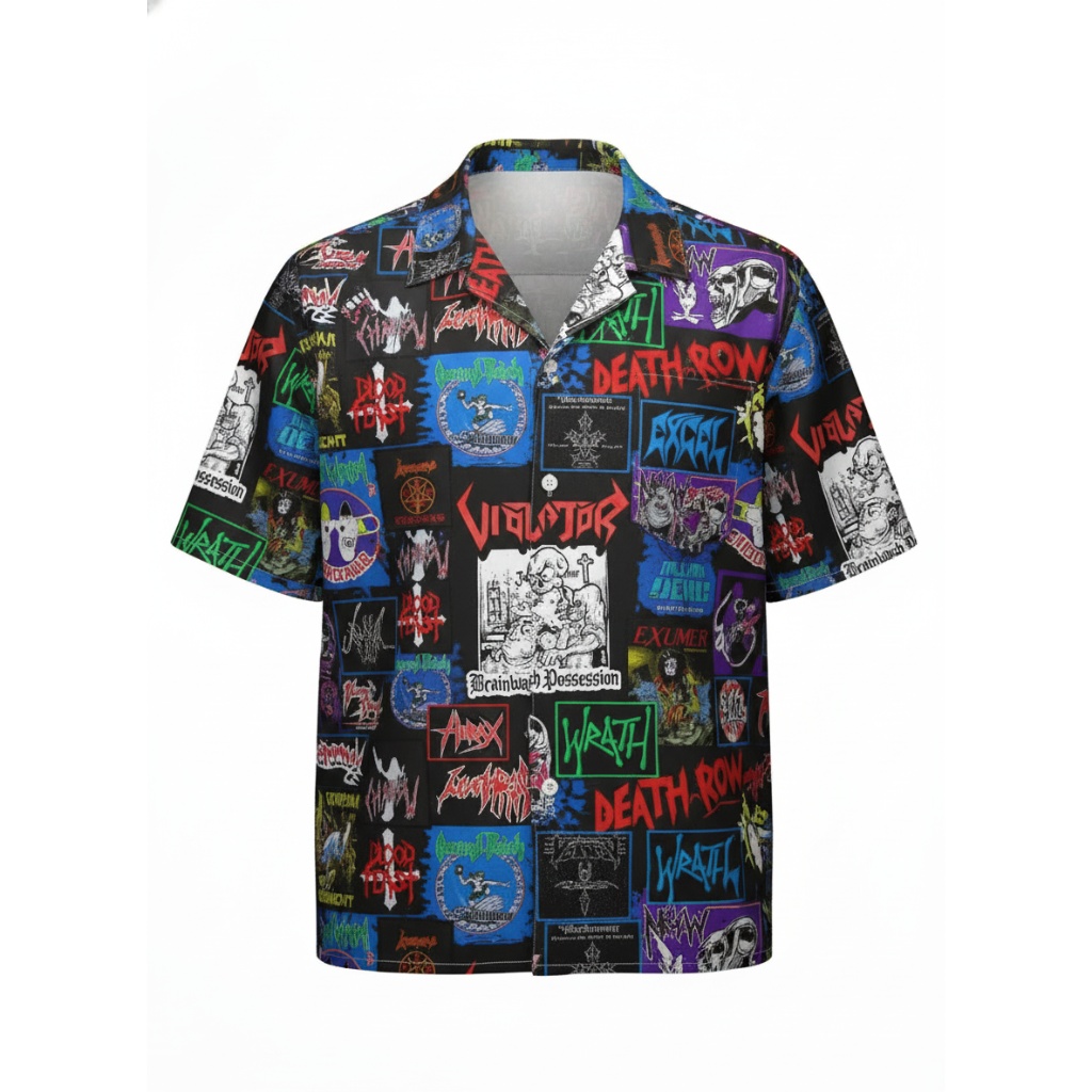 Black Metal Band Graphic Hawaiian Shirt Men’s Apparel