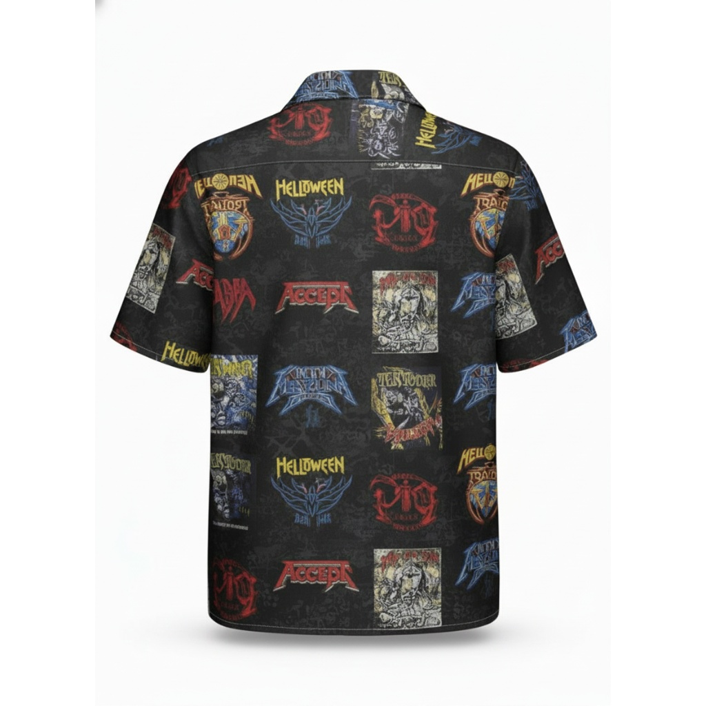 Black Metal Band Graphic Hawaiian Shirt Mens Summer Style Black Metal Band Graphic Hawaiian Shirt Mens Summer Style