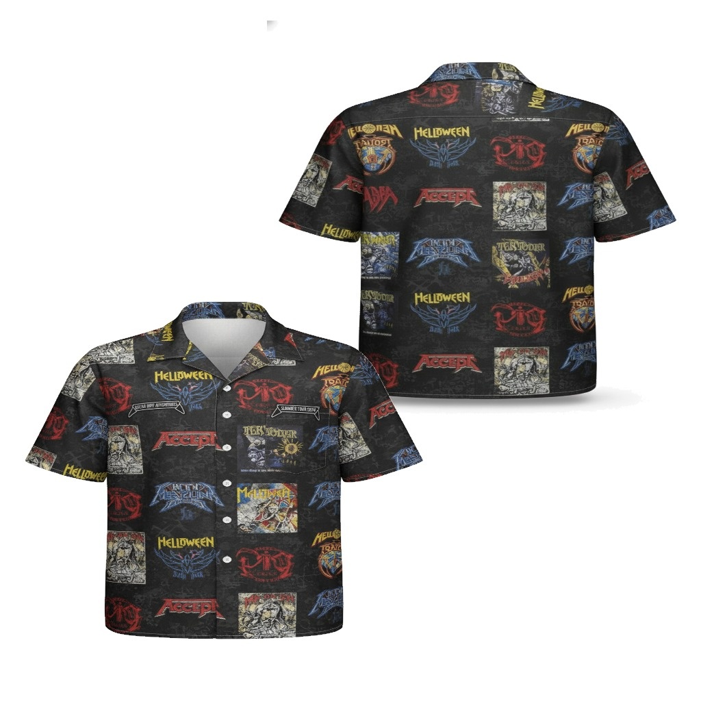 Black Metal Band Graphic Hawaiian Shirt Mens Summer Style Black Metal Band Graphic Hawaiian Shirt Mens Summer Style