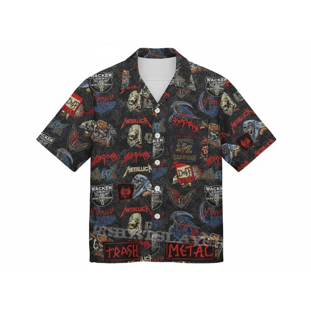 Black Metal Graphic Shirt Heavy Rock Band Style