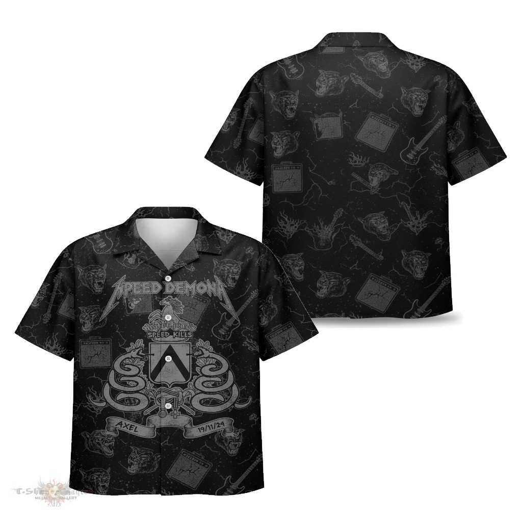 Black Speed Demon Metal Band Hawaiian Shirt Men’s Graphic Black Speed Demon Metal Band Hawaiian Shirt Men’s Graphic