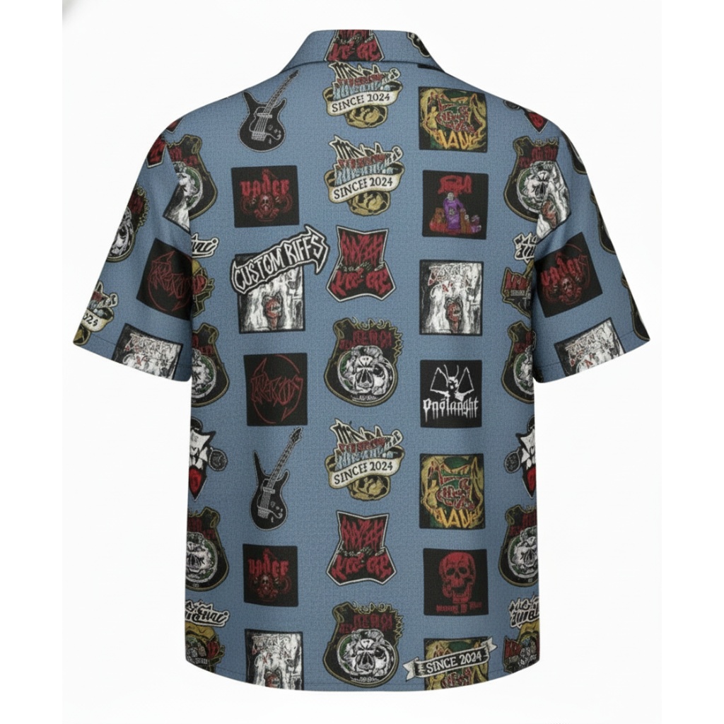 Blue Custom Riffs Hawaiian Shirt For Men Blue Custom Riffs Hawaiian Shirt For Men