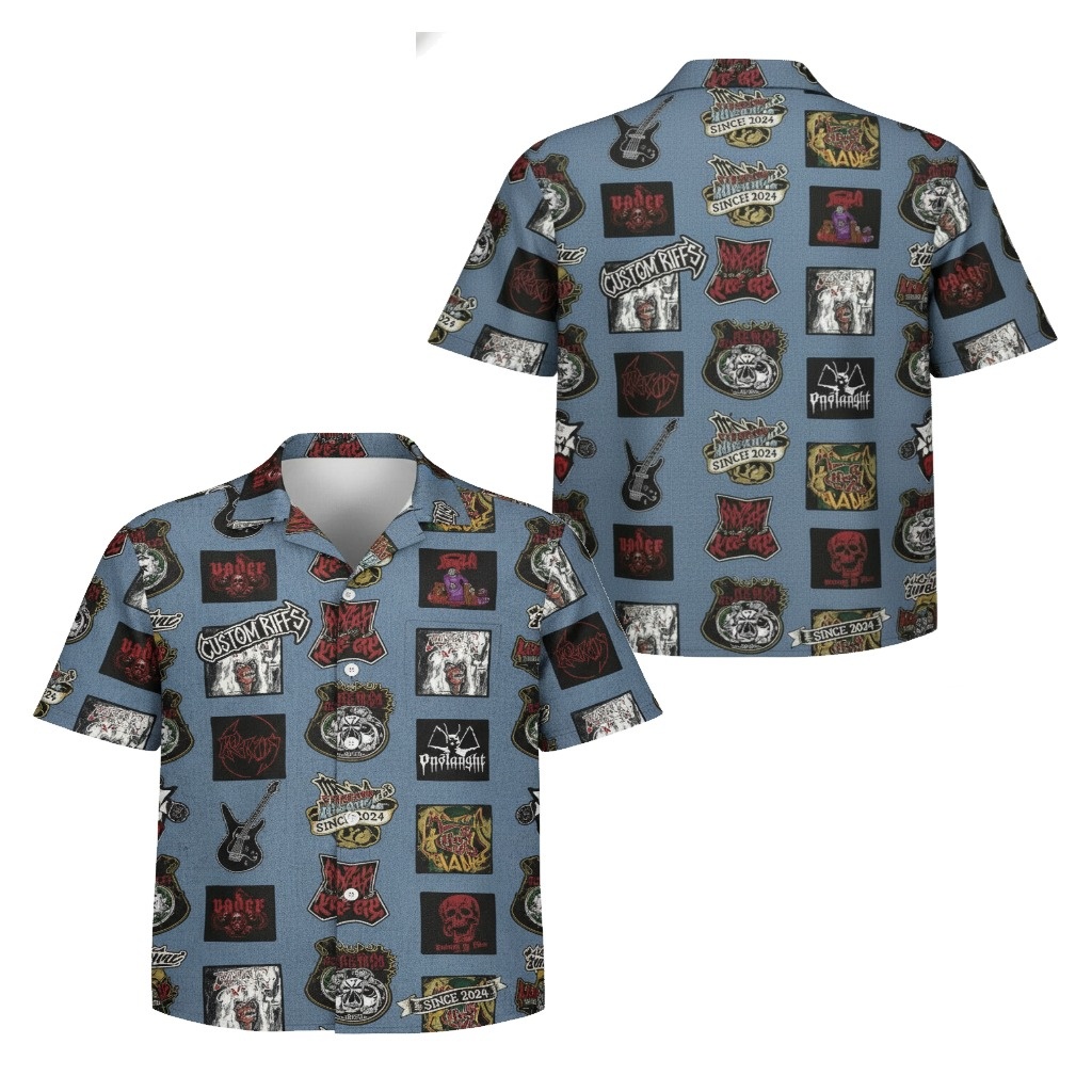 Blue Custom Riffs Hawaiian Shirt For Men Blue Custom Riffs Hawaiian Shirt For Men