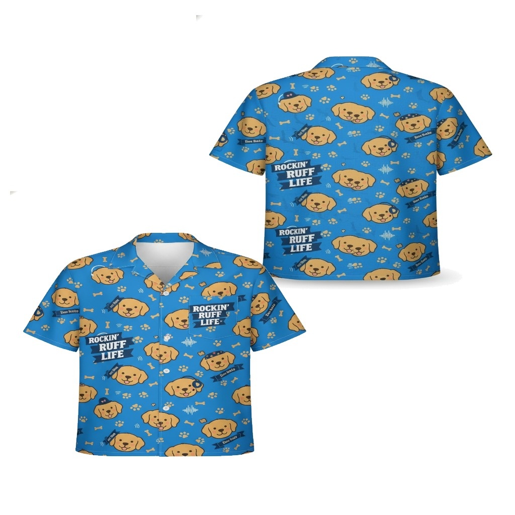 Blue Labrador Hawaiian Shirt Rockin Ruff Life Design Blue Labrador Hawaiian Shirt Rockin Ruff Life Design
