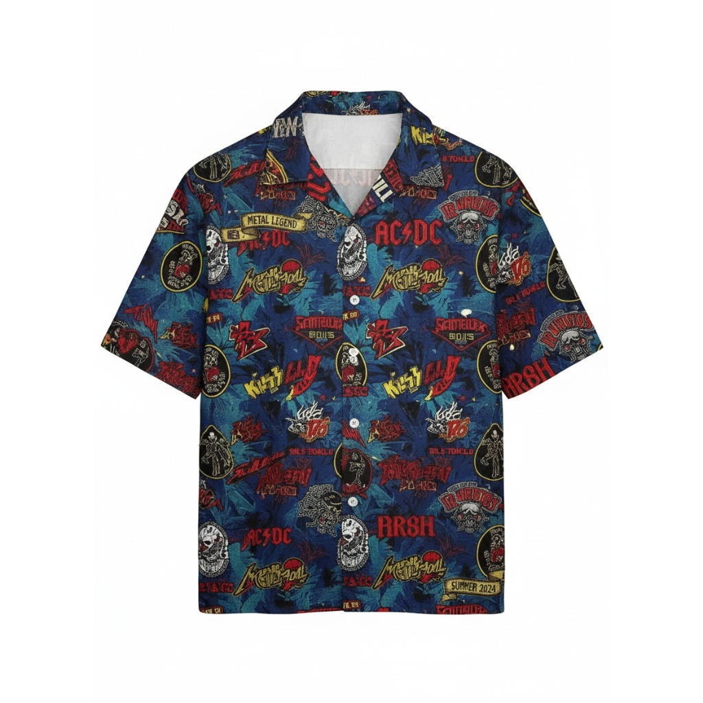 Blue Rock Band Hawaiian Shirt Summer 2024 Metal Legends