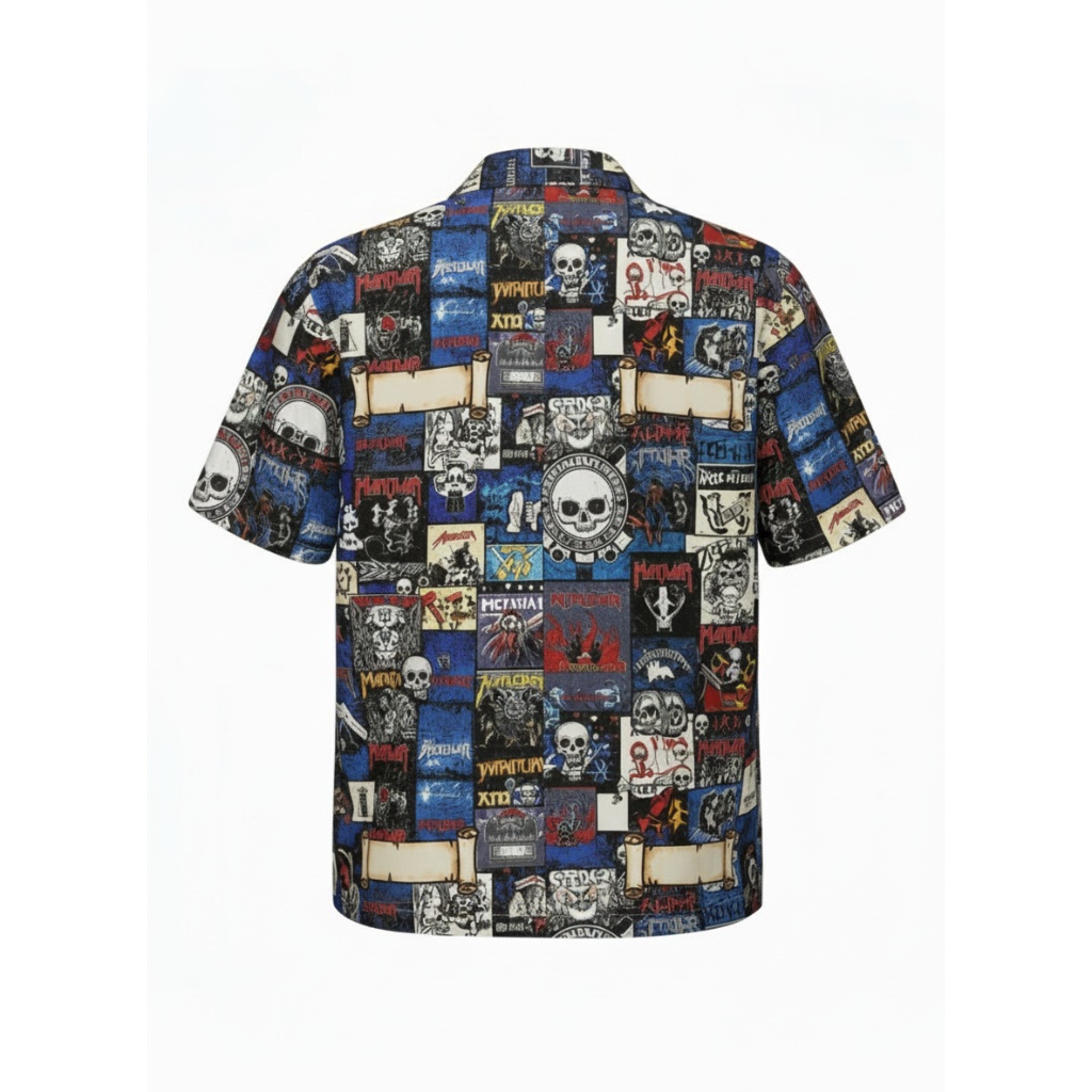 Bold Blue Heavy Metal Album Cover Shirt Bold Blue Heavy Metal Album Cover Shirt