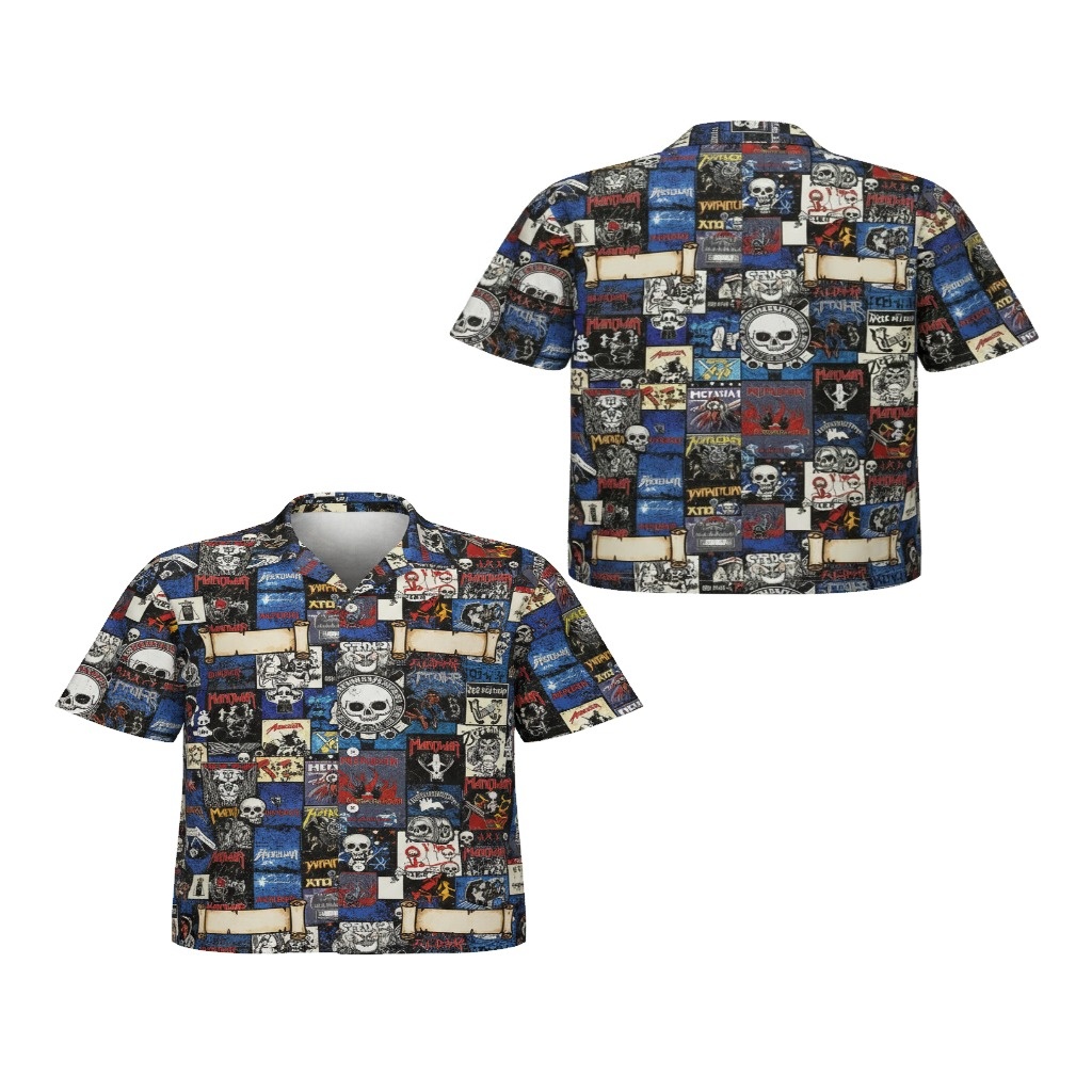 Bold Blue Heavy Metal Album Cover Shirt Bold Blue Heavy Metal Album Cover Shirt