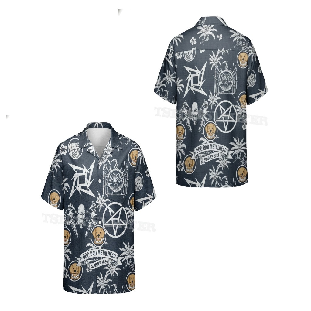 Dark Blue Dog Dad Metalhead Summer 2024 Hawaiian Shirt Dark Blue Dog Dad Metalhead Summer 2024 Hawaiian Shirt