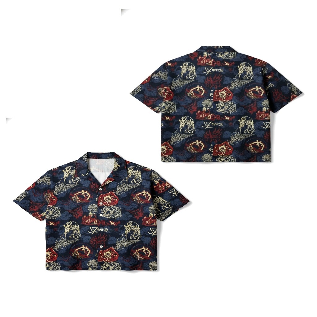 Dark Blue Graphic Print Short Sleeve Shirt Men’s Casual Dark Blue Graphic Print Short Sleeve Shirt Men’s Casual