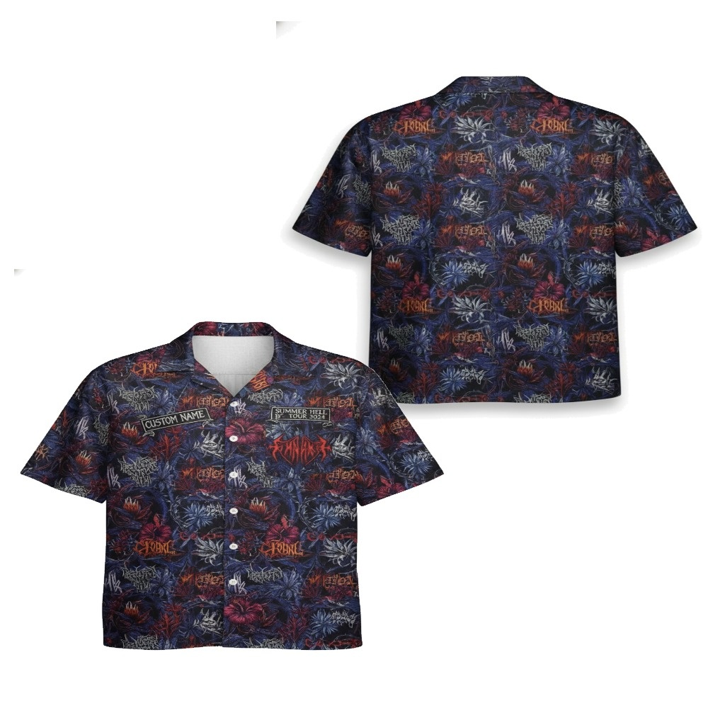Dark Floral Hawaiian Shirt Custom Name Tour