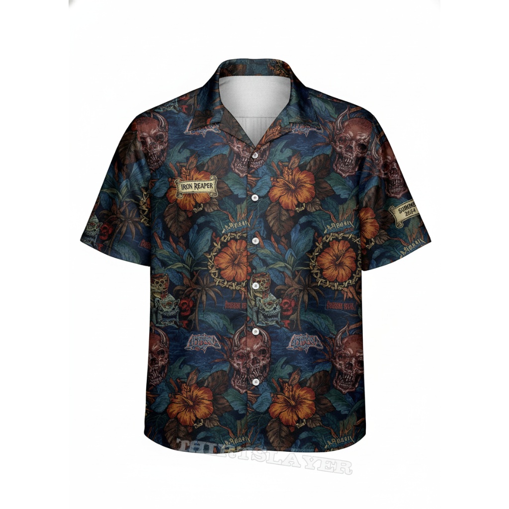 Dark Floral Skull Hawaiian Shirt Men Summer Vibes