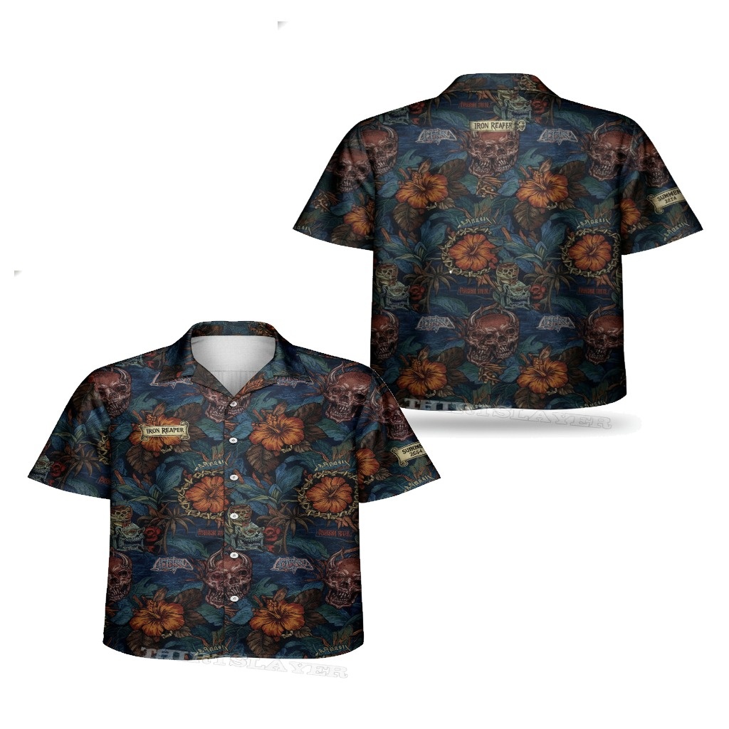 Dark Floral Skull Hawaiian Shirt Men Summer Vibes Dark Floral Skull Hawaiian Shirt Men Summer Vibes