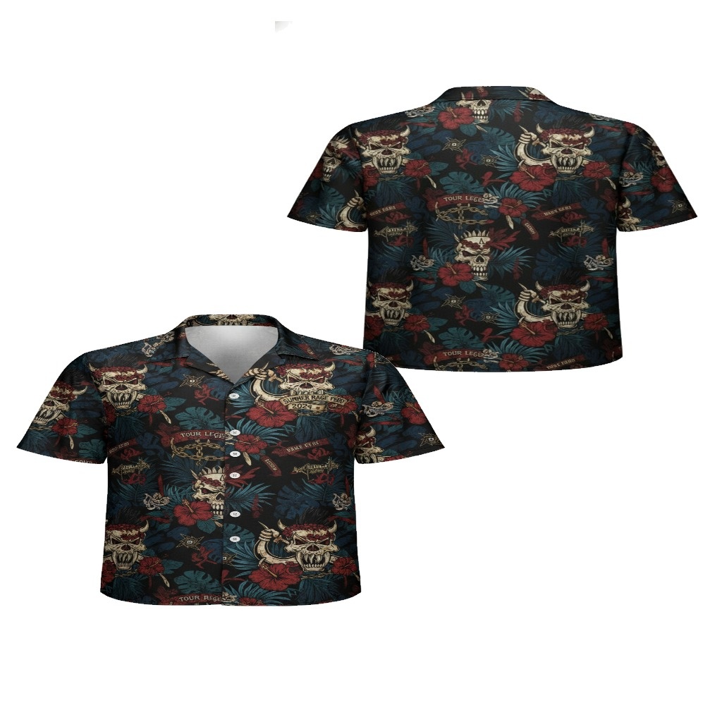 Dark Skull Floral Hawaiian Shirt Men’s Tour Legends Summer Dark Skull Floral Hawaiian Shirt Men’s Tour Legends Summer