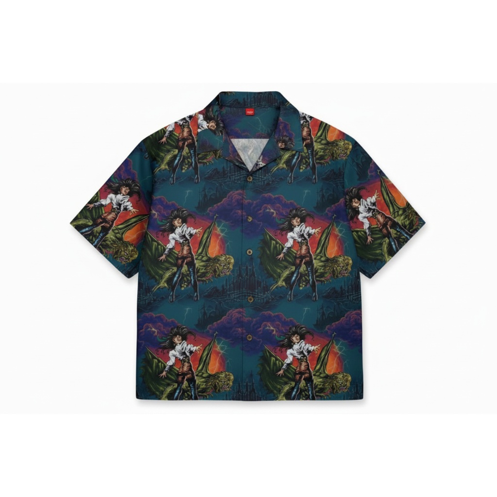 Dark Teal Metal Madness Tour Graphic Button Up Shirt Dark Teal Metal Madness Tour Graphic Button Up Shirt