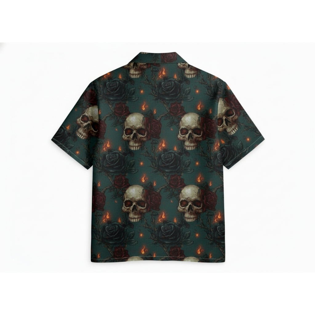 Dark Teal Skull Rose Hawaiian Shirt Album Cycle 2024 Dark Teal Skull Rose Hawaiian Shirt Album Cycle 2024