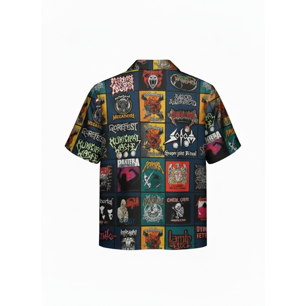 Heavy Metal Band Logo Hawaiian Shirt Dark Blue All Over Heavy Metal Band Logo Hawaiian Shirt Dark Blue All Over