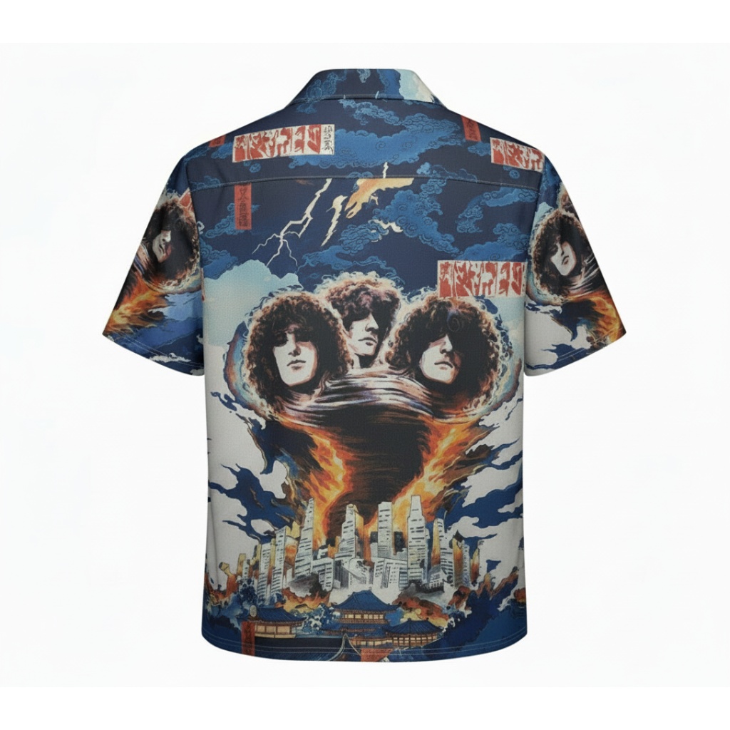Kiss Destroyer Album Cover Hawaiian Shirt Blue Men’s Top Kiss Destroyer Album Cover Hawaiian Shirt Blue Men’s Top