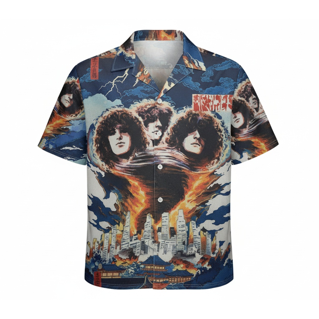 Kiss Destroyer Album Cover Hawaiian Shirt Blue Men’s Top