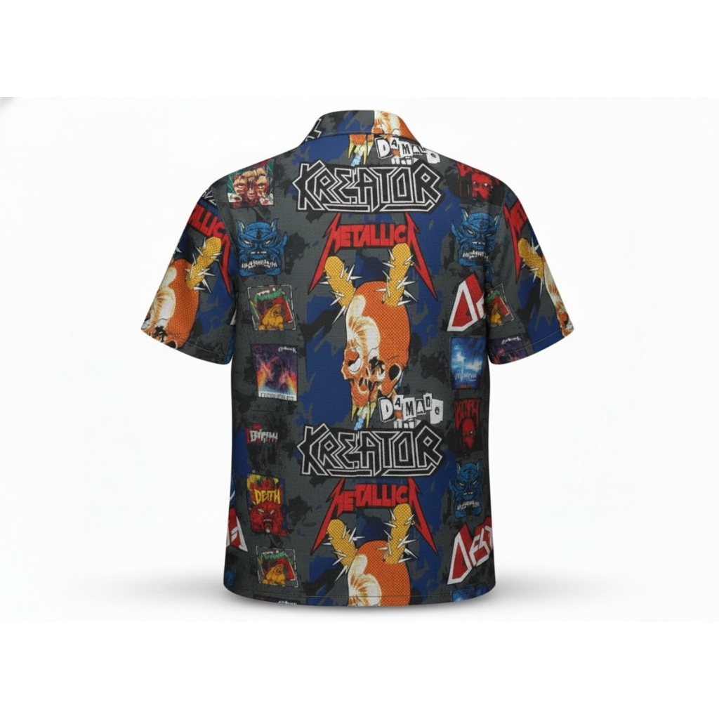 Kreator Metallica Inspired Skull Graphic Hawaiian Shirt Kreator Metallica Inspired Skull Graphic Hawaiian Shirt