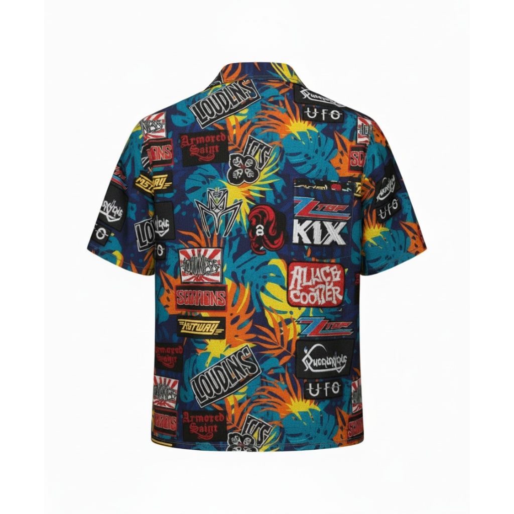 Loud And Fast Graphic Print Hawaiian Shirt Blue Multi Color Loud And Fast Graphic Print Hawaiian Shirt Blue Multi Color