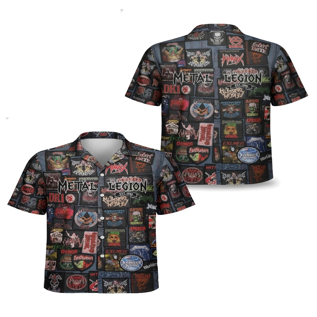 Metal Legion Graphic Print Short Sleeve Button Up Shirt Metal Legion Graphic Print Short Sleeve Button Up Shirt