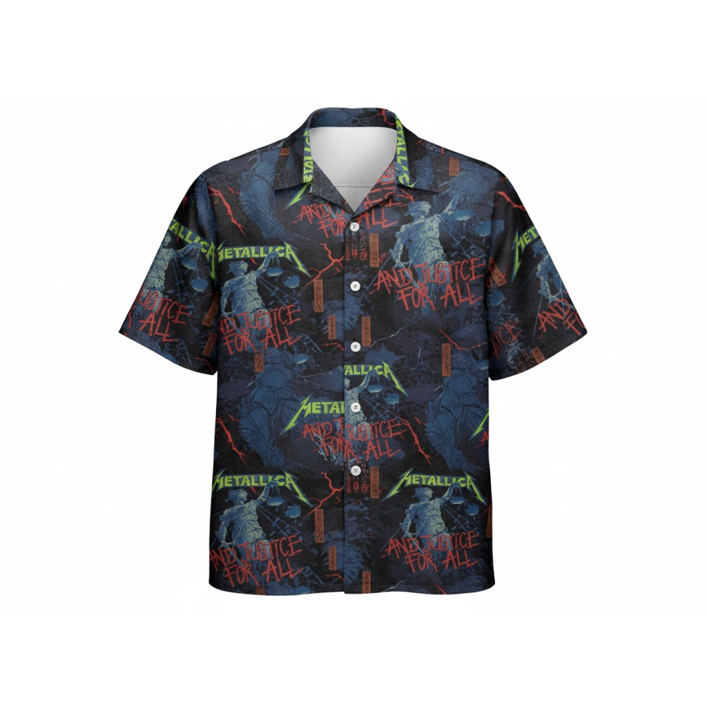 Metallica And Justice For All Black Hawaiian Shirt Rock