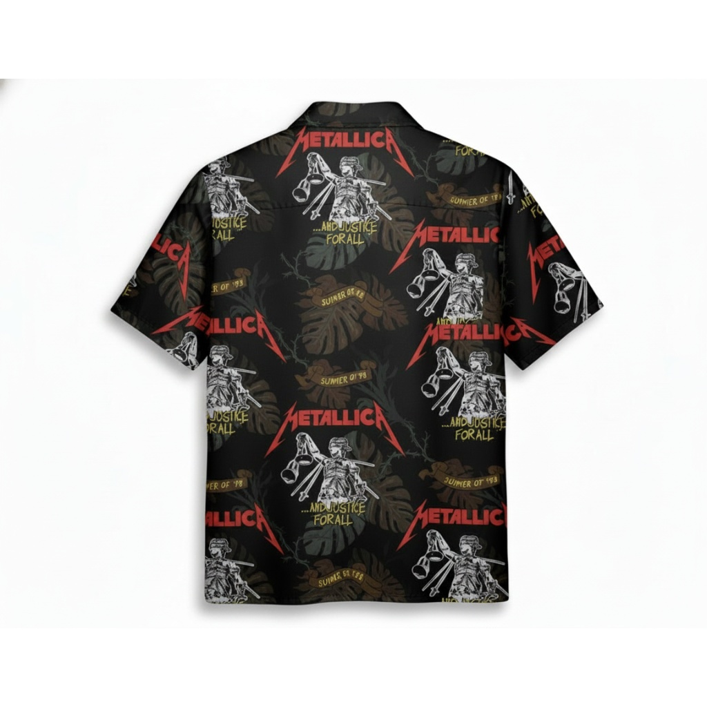 Metallica And Justice For All Black Hawaiian Shirt Summer Metallica And Justice For All Black Hawaiian Shirt Summer