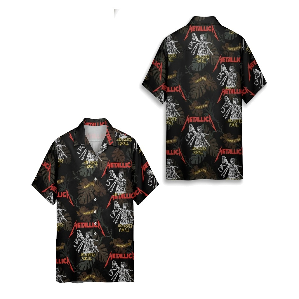 Metallica And Justice For All Black Hawaiian Shirt Summer Metallica And Justice For All Black Hawaiian Shirt Summer