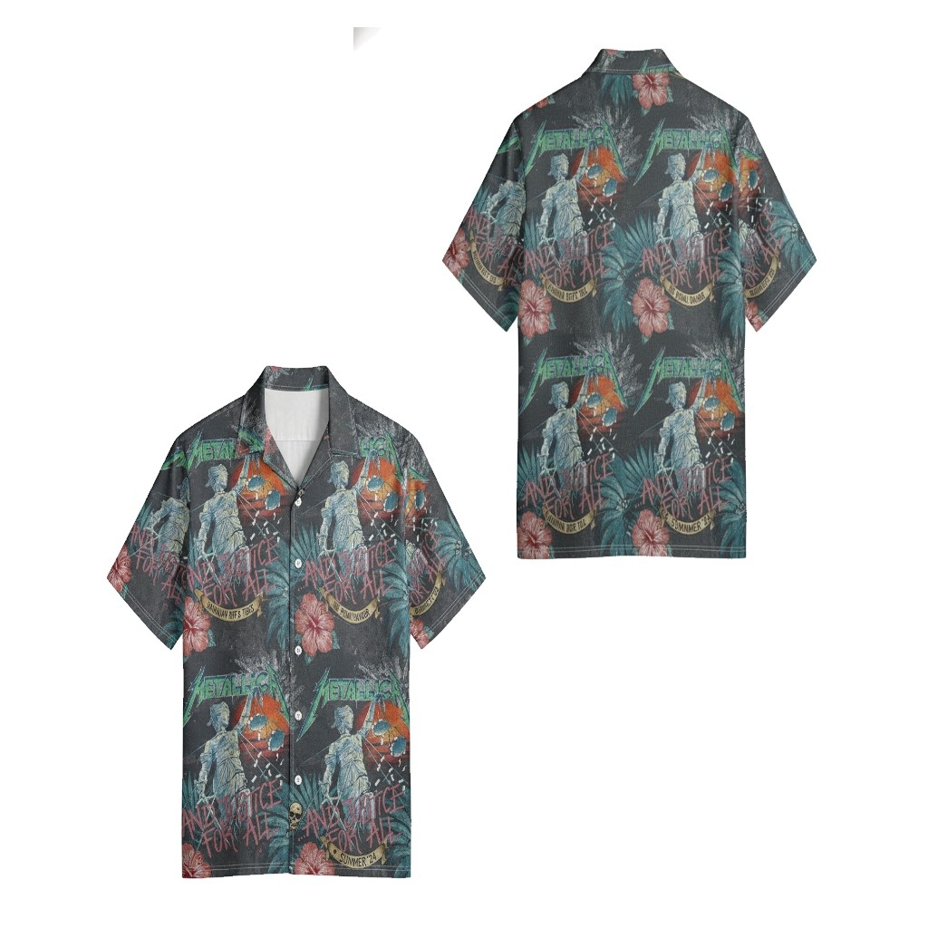 Metallica And Justice For All Hawaiian Shirt Dark Gray Metallica And Justice For All Hawaiian Shirt Dark Gray