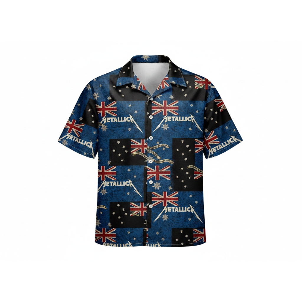 Black Heavy Metal Band Collage Hawaiian Shirt Rock Music