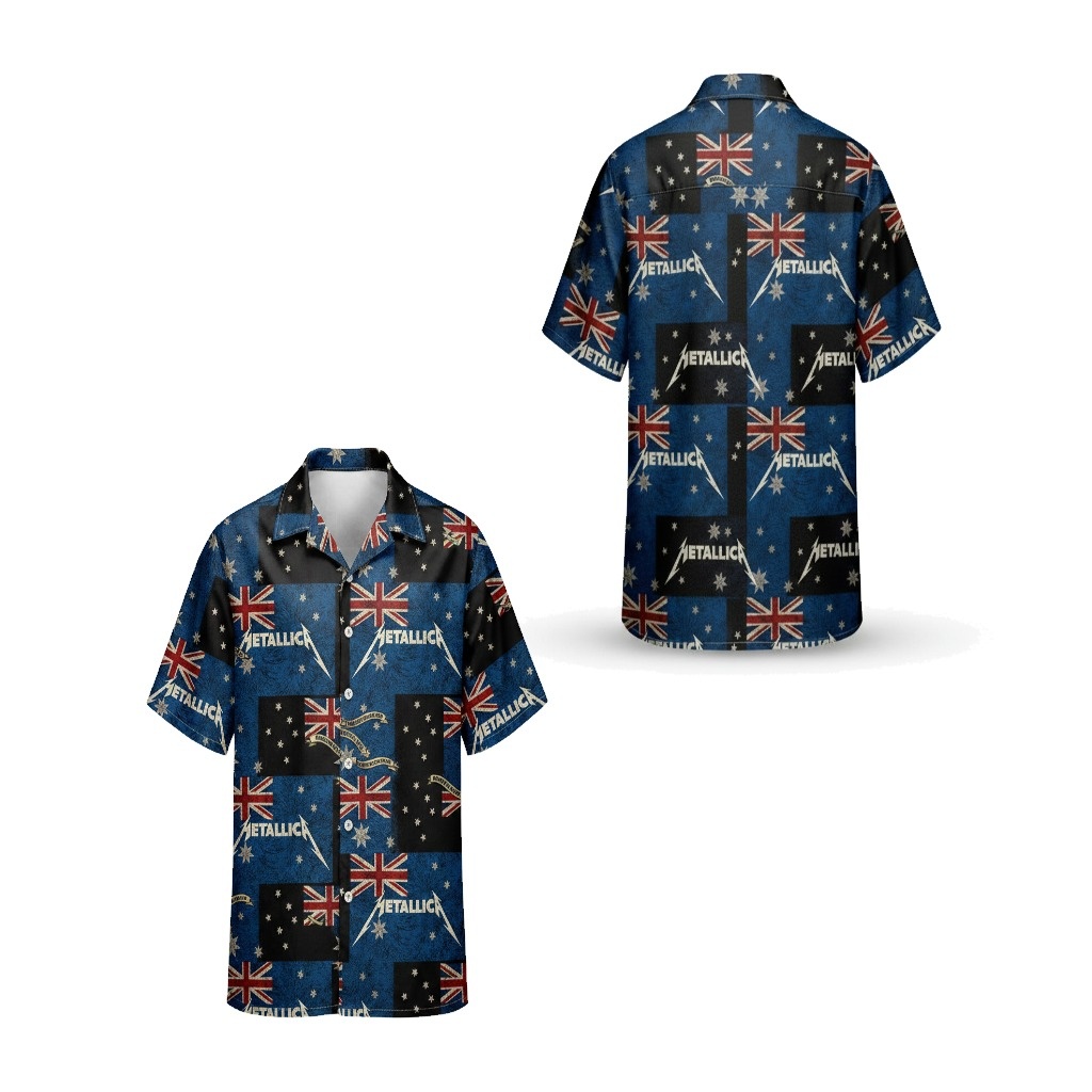 Black Heavy Metal Band Collage Hawaiian Shirt Rock Music