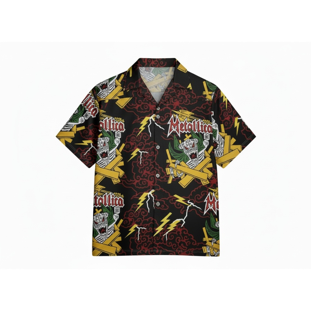 Metallica Band Black Hawaiian Shirt Rock Music Design Metallica Band Black Hawaiian Shirt Rock Music Design