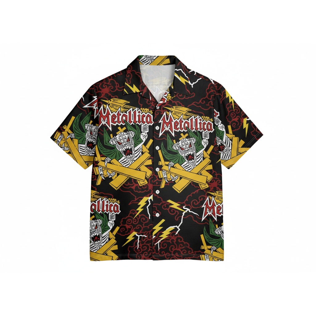 Metallica Band Black Hawaiian Shirt Rock Music Design