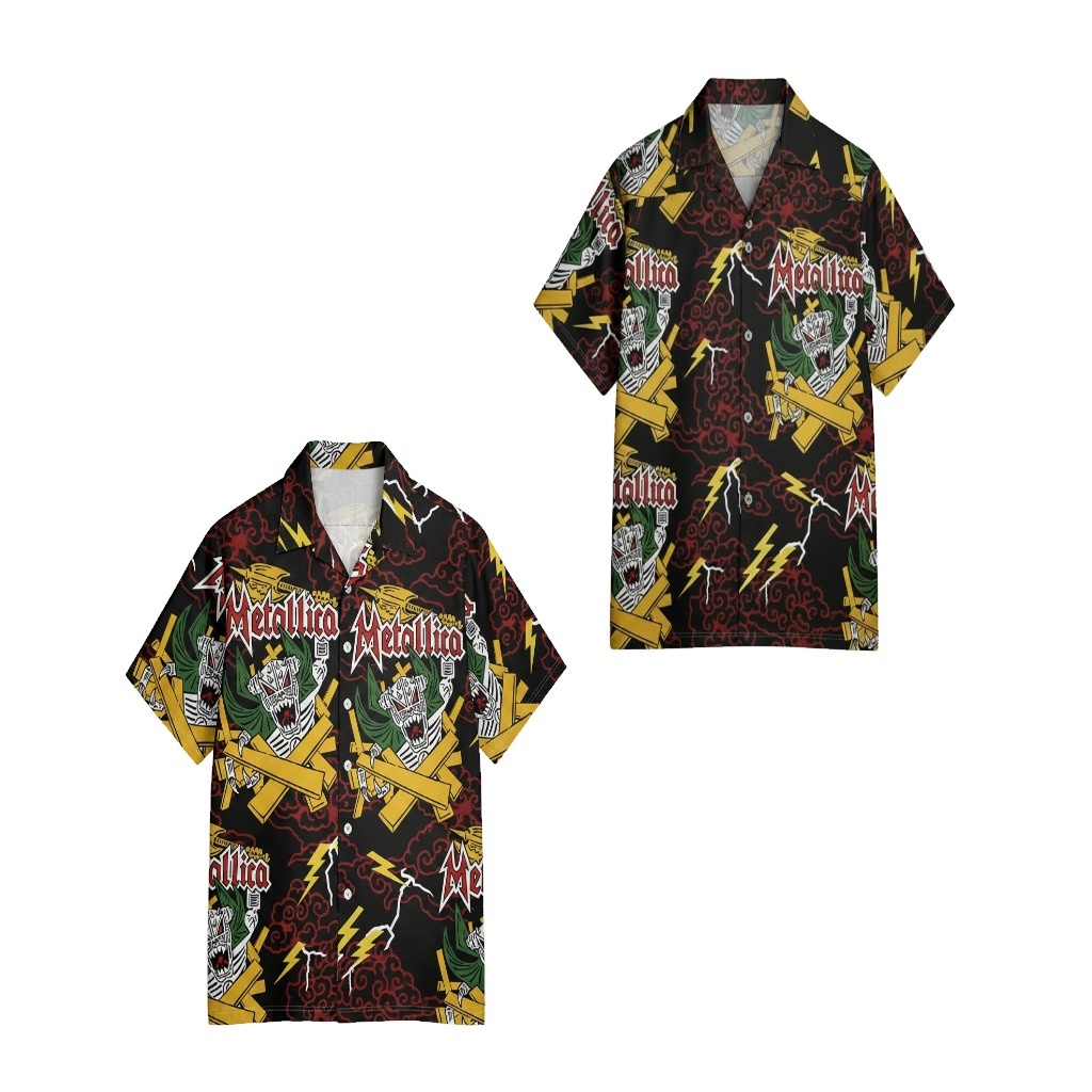 Metallica Band Black Hawaiian Shirt Rock Music Design Metallica Band Black Hawaiian Shirt Rock Music Design
