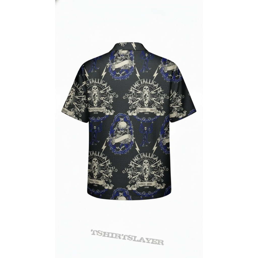 Metallica Band The Black Album Graphic Print Button Up Metallica Band The Black Album Graphic Print Button Up