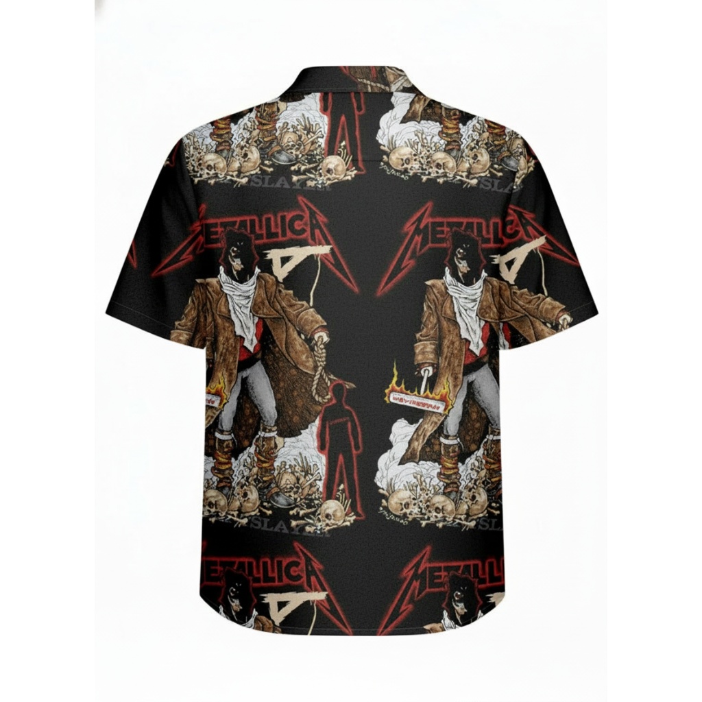 Metallica Black Design Button Up Shirt Rock Band Apparel Metallica Black Design Button Up Shirt Rock Band Apparel