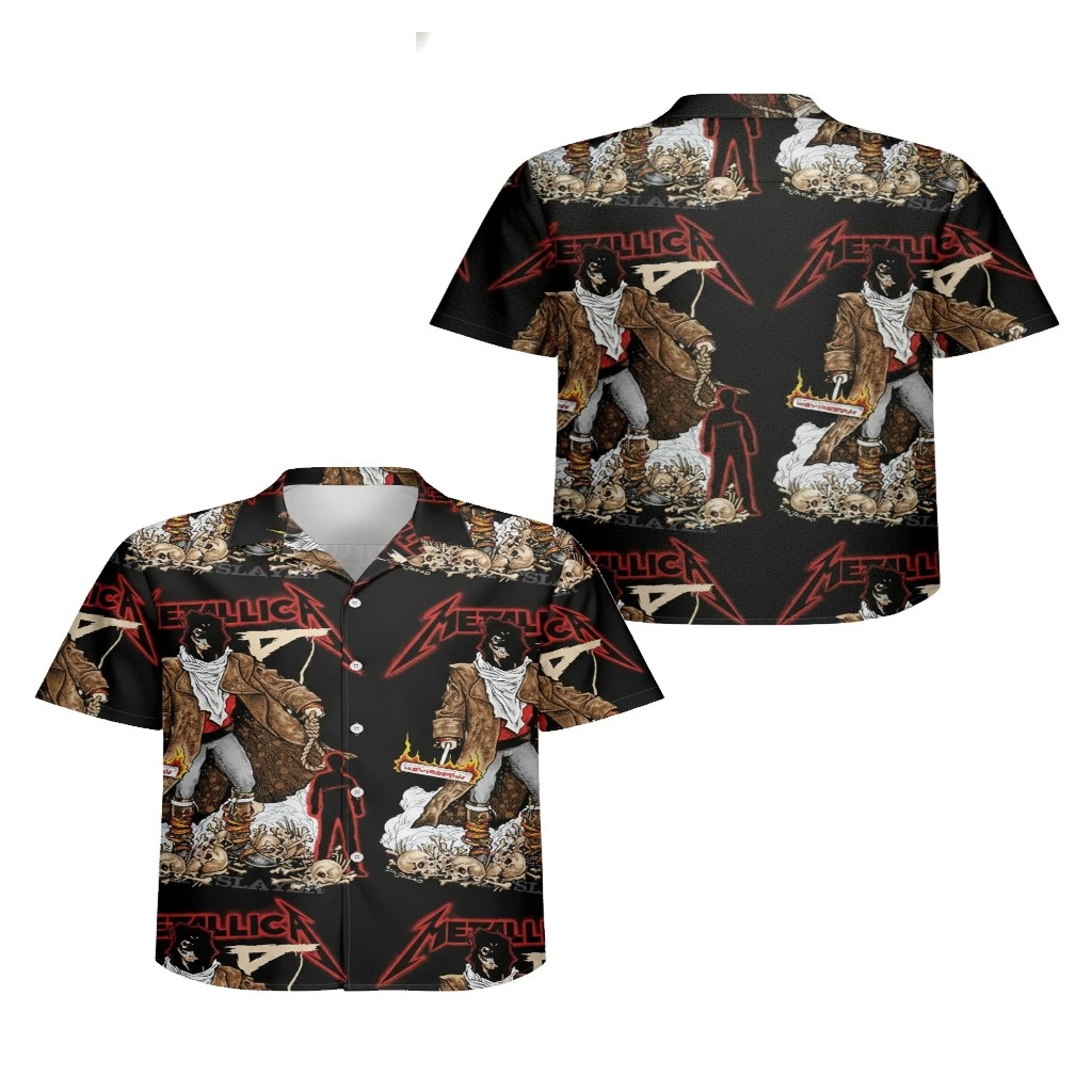 Metallica Black Design Button Up Shirt Rock Band Apparel Metallica Black Design Button Up Shirt Rock Band Apparel