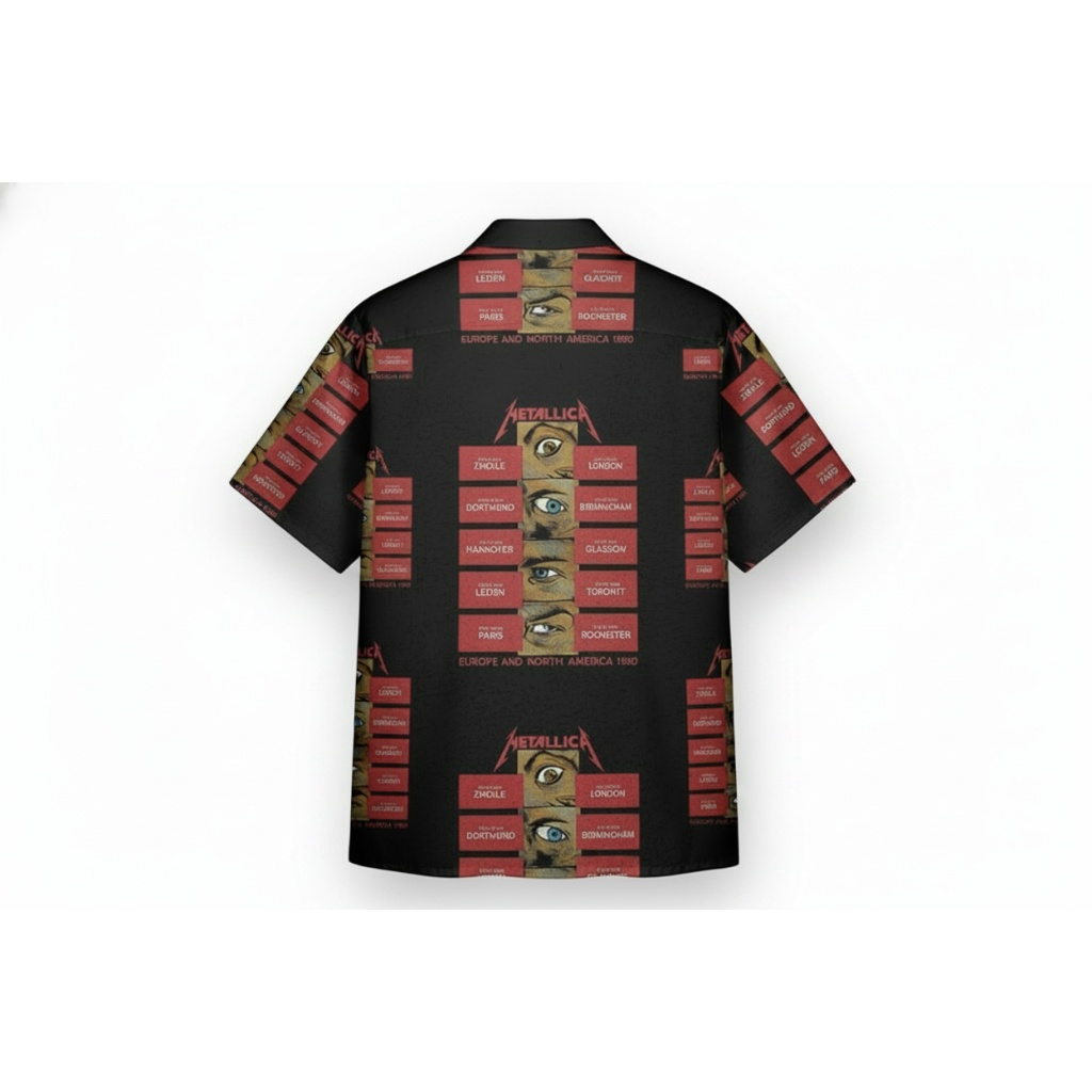 Metallica Black Tour Graphic Hawaiian Shirt Europe North Metallica Black Tour Graphic Hawaiian Shirt Europe North