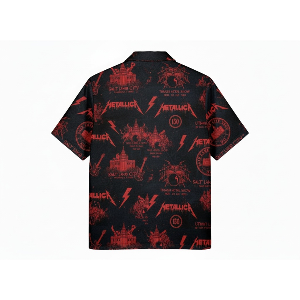 Metallica Custom Reaper Crew Hawaiian Shirt Black Red Metallica Custom Reaper Crew Hawaiian Shirt Black Red