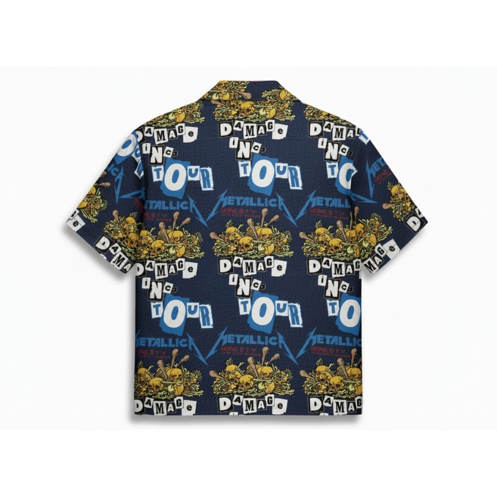 Metallica Damaged Tour Blue Hawaiian Shirt Men’s Metallica Damaged Tour Blue Hawaiian Shirt Men’s