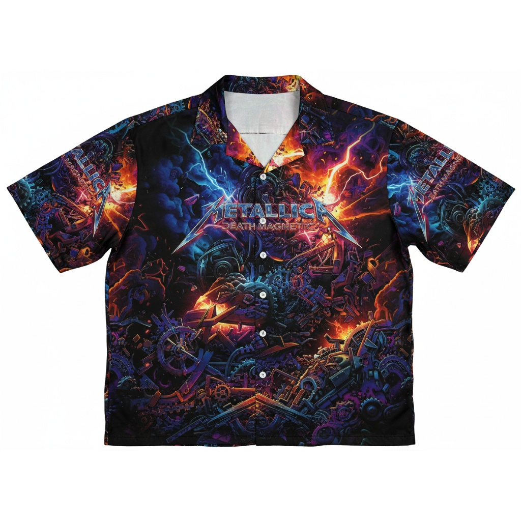 Metallica Death Magnetic Graphic Print Hawaiian Shirt