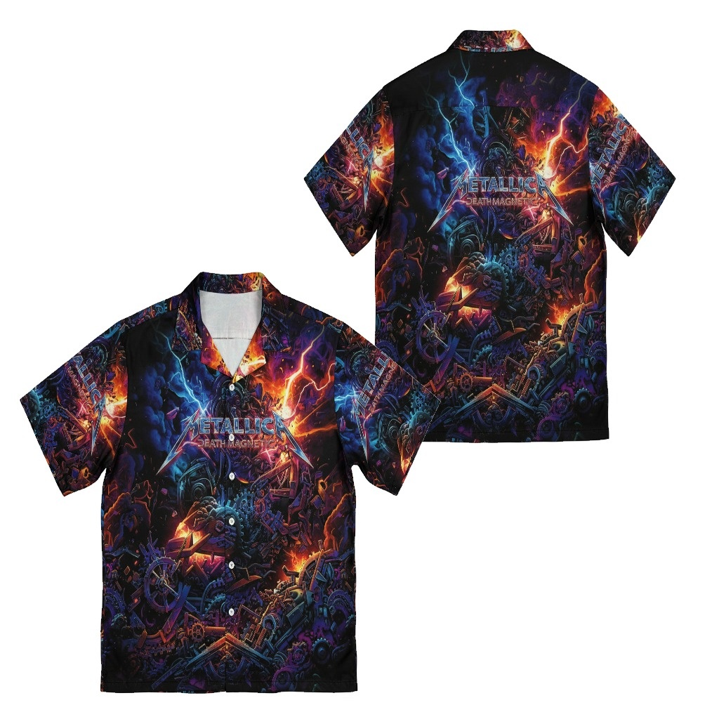 Metallica Death Magnetic Graphic Print Hawaiian Shirt Metallica Death Magnetic Graphic Print Hawaiian Shirt