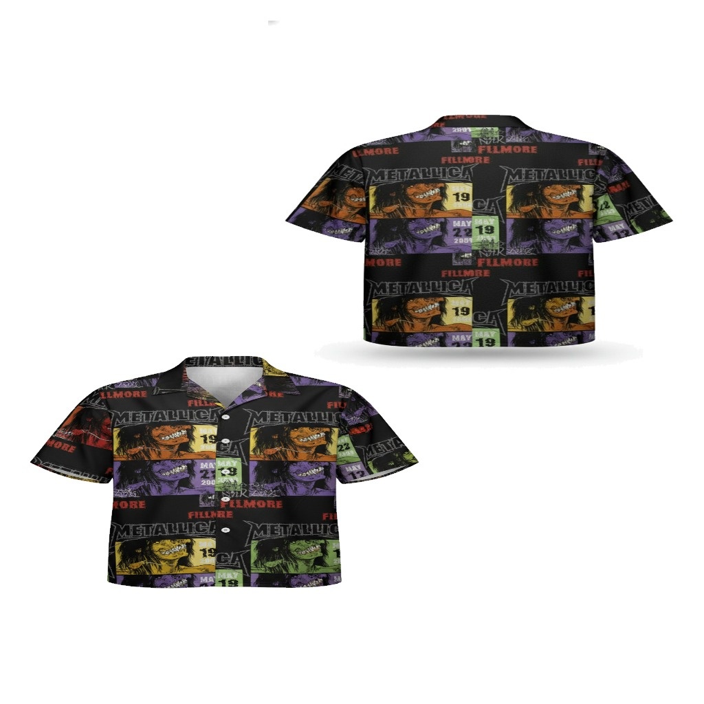 Metallica Fillmore Concert Graphic Black Button Up Shirt Metallica Fillmore Concert Graphic Black Button Up Shirt