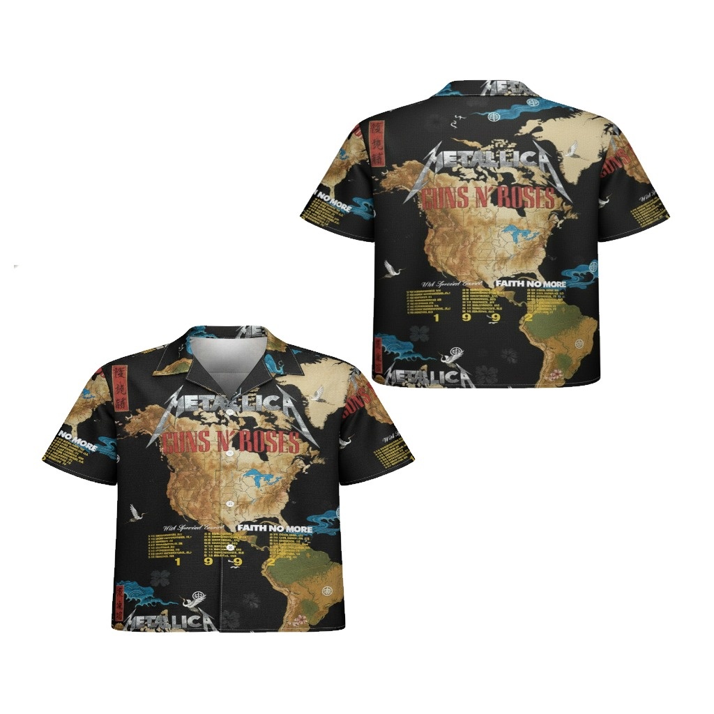 Metallica Guns N Roses Faith No More Black World Tour Shirt Metallica Guns N Roses Faith No More Black World Tour Shirt
